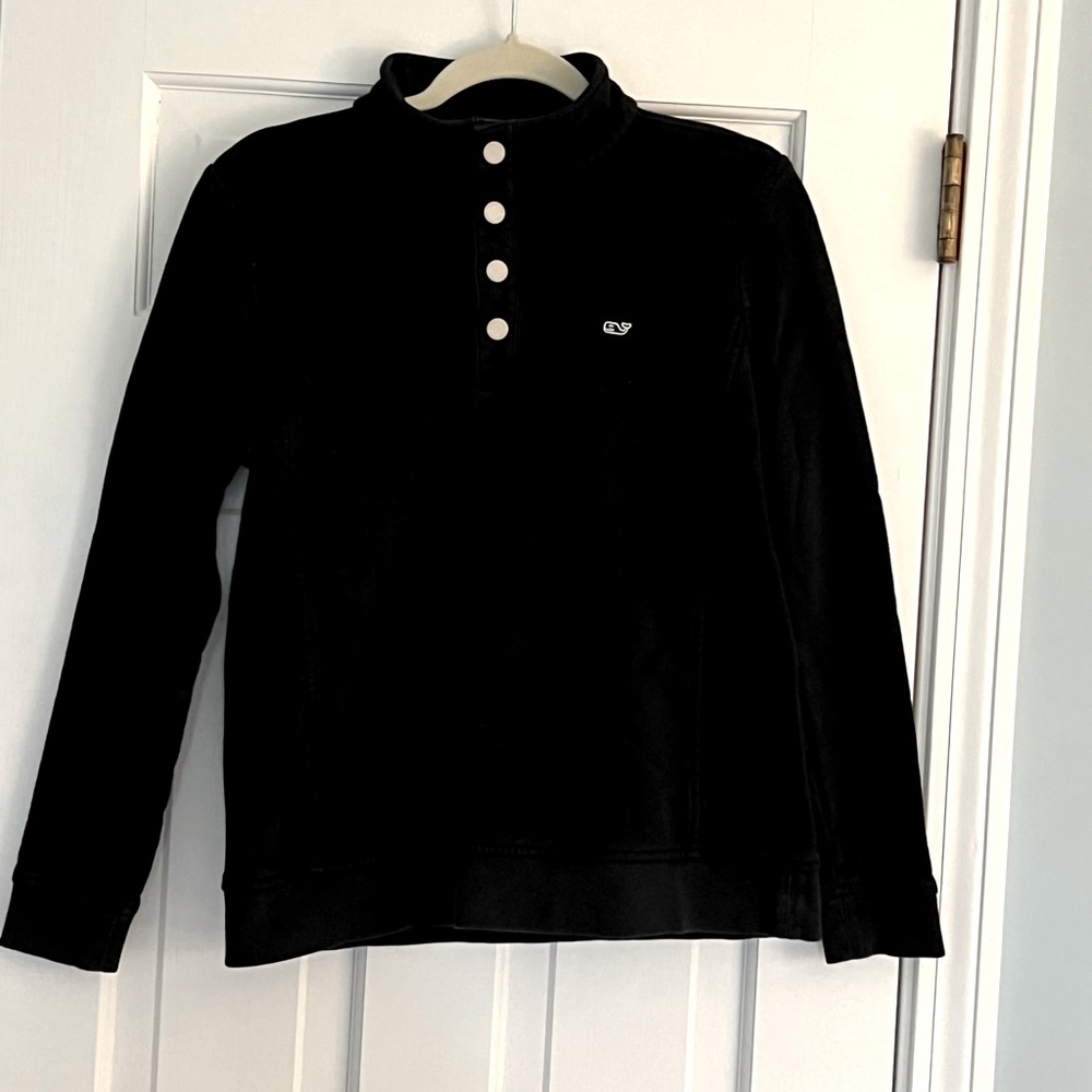 Vineyard Vines Quarter Snap Black Pullover in Black - Size M